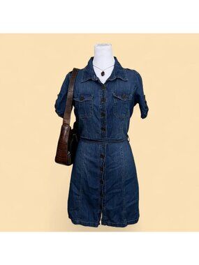 y2k denim preppy western core country  farmers daughter mini dress